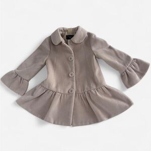 Monnalisa Kids Wool Coat in Beige Little Girls Flared Coat Cute Classy 3 years